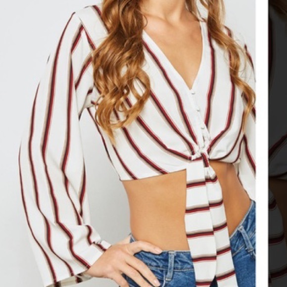 Tie front crop top - Picture 1 of 6